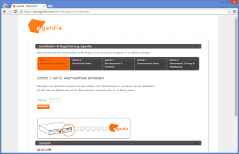 Webinterface Egardia Alamanlage im Testengardia_titel