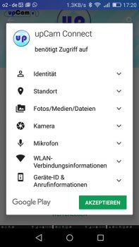 upcam-connect-app-playstore-rechte