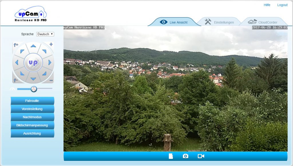 webinterface1-upCam-Hurricane-HD-Pro-Test-lifeansicht