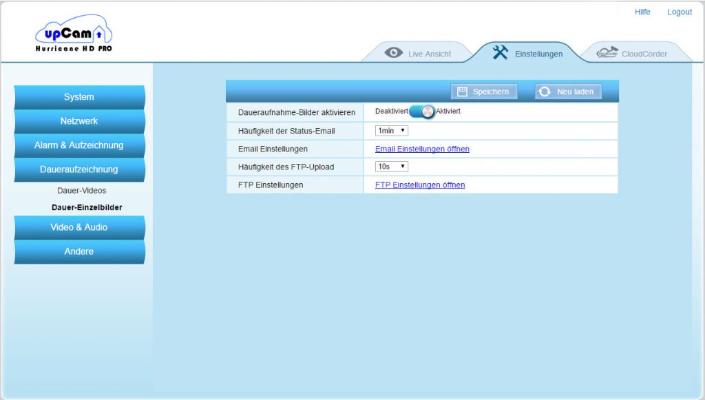 webinterface8-upCam-Hurricane-HD-Pro-Test-dauereinzelbilder-einstellung