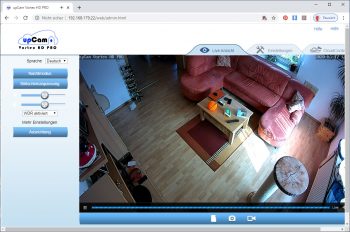 upcam-Vortex-HD-Test-Ueberwachungskamera-hauptscreen-innenraum
